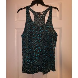 H&M Blue leopard print racerback tank